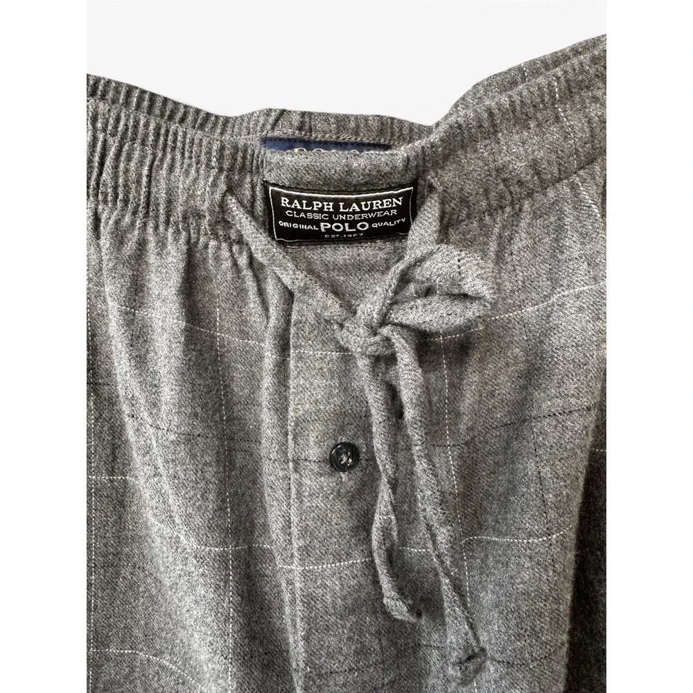 Polo Ralph Lauren Sleepwear Pajama PJ Pants Mens XL Gray Plaid Cotton - NEW BNWT